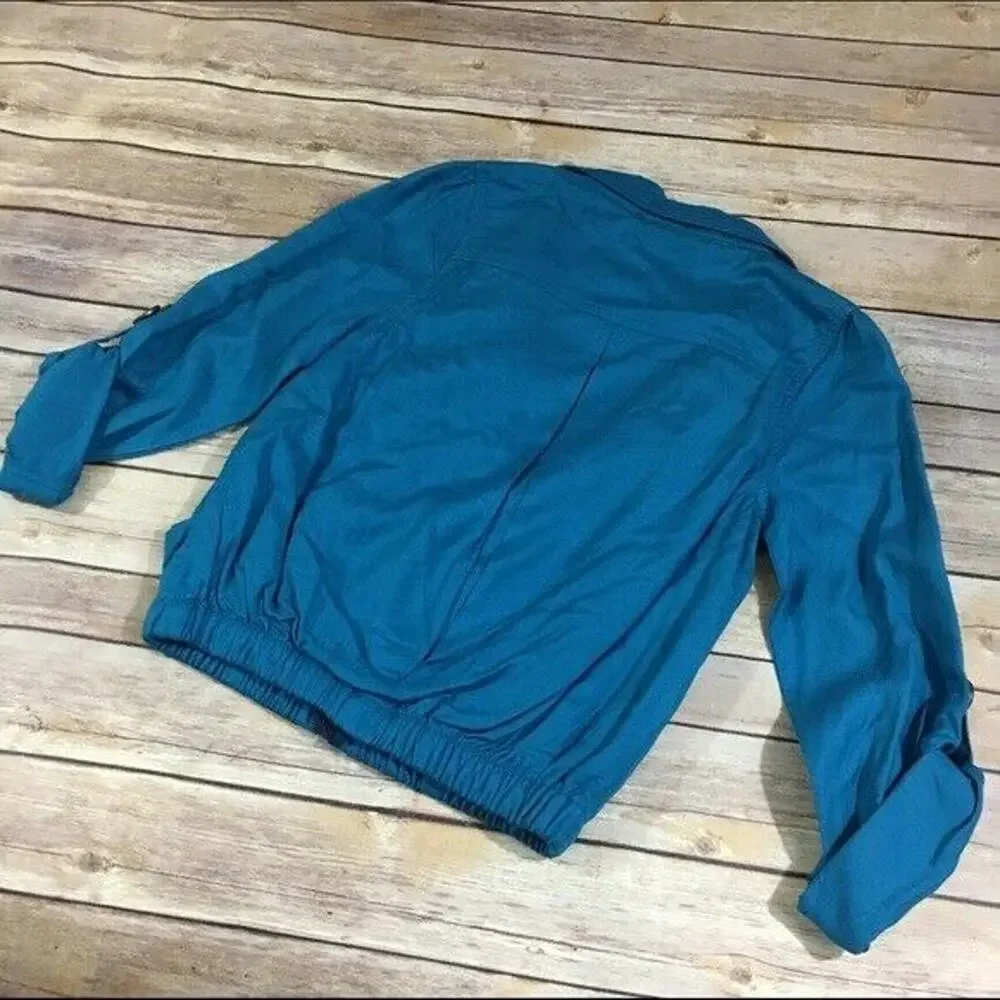 Epic Threads Girls Jacket Size Medium‎ Teal Fizz Front Zip Slouchy NEW
